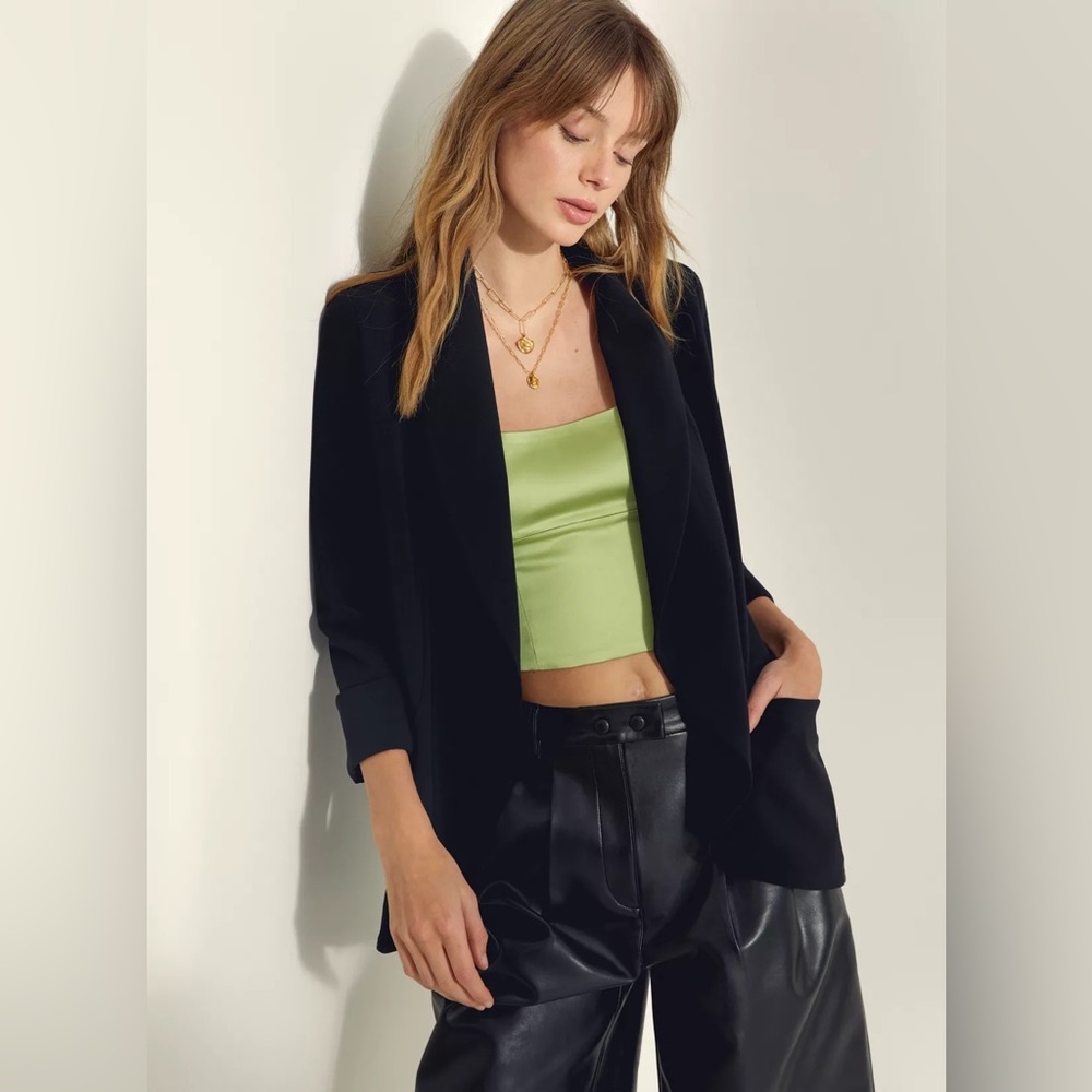 Aritzia Wilfred Chevalier Blazer Jacket Black 0 XS XXS